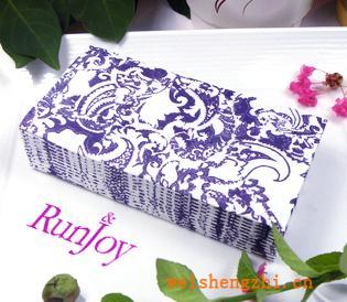 彩色印花手帕紙巾廣告促銷禮品紙巾婚慶酒席餐巾紙Runjoy設(shè)計