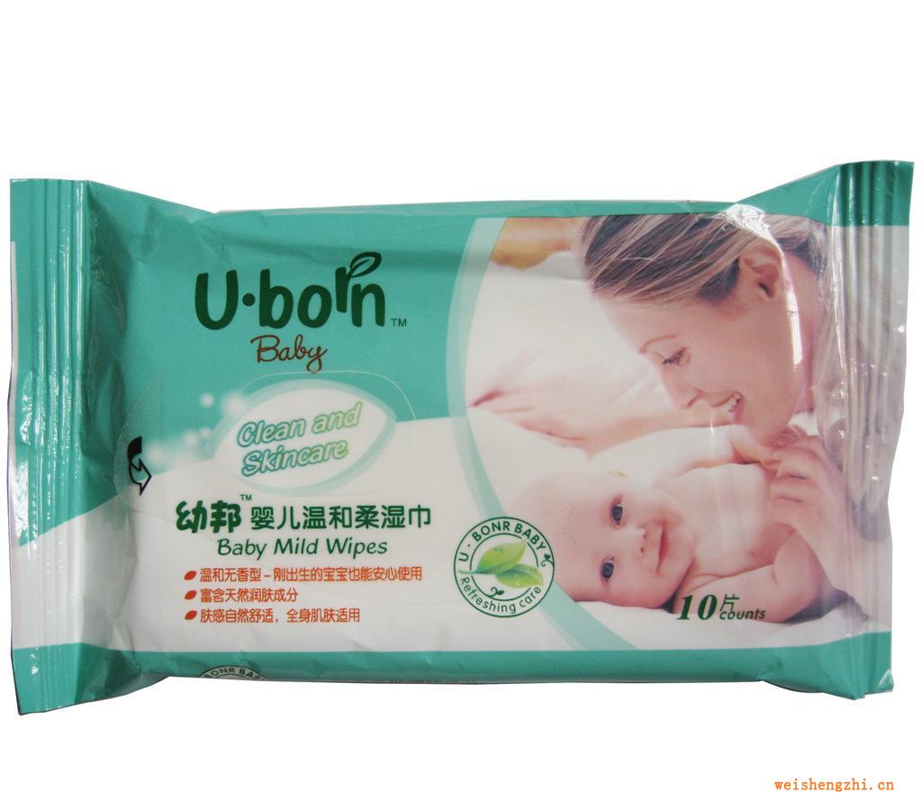 幼邦嬰兒溫和柔濕巾批發(fā)10片裝高品質(zhì)無紡布