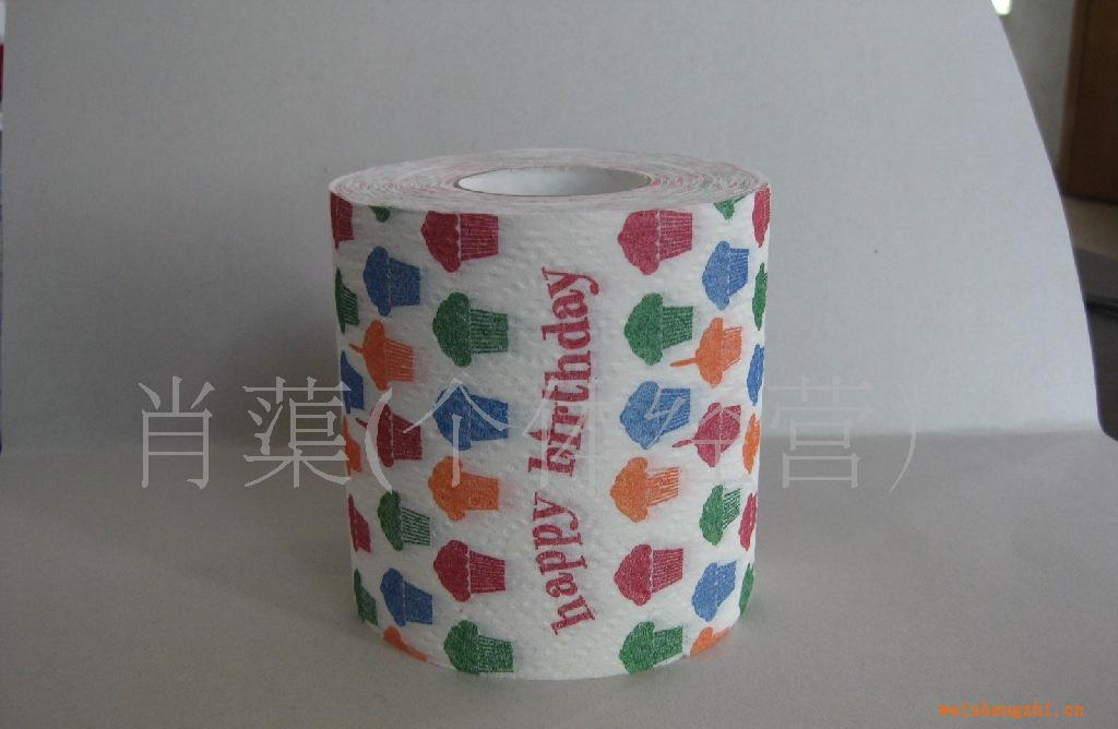 彩色印刷卷筒紙，彩色印花卷筒紙，圖案印花衛(wèi)生紙,生日?qǐng)D案廁所